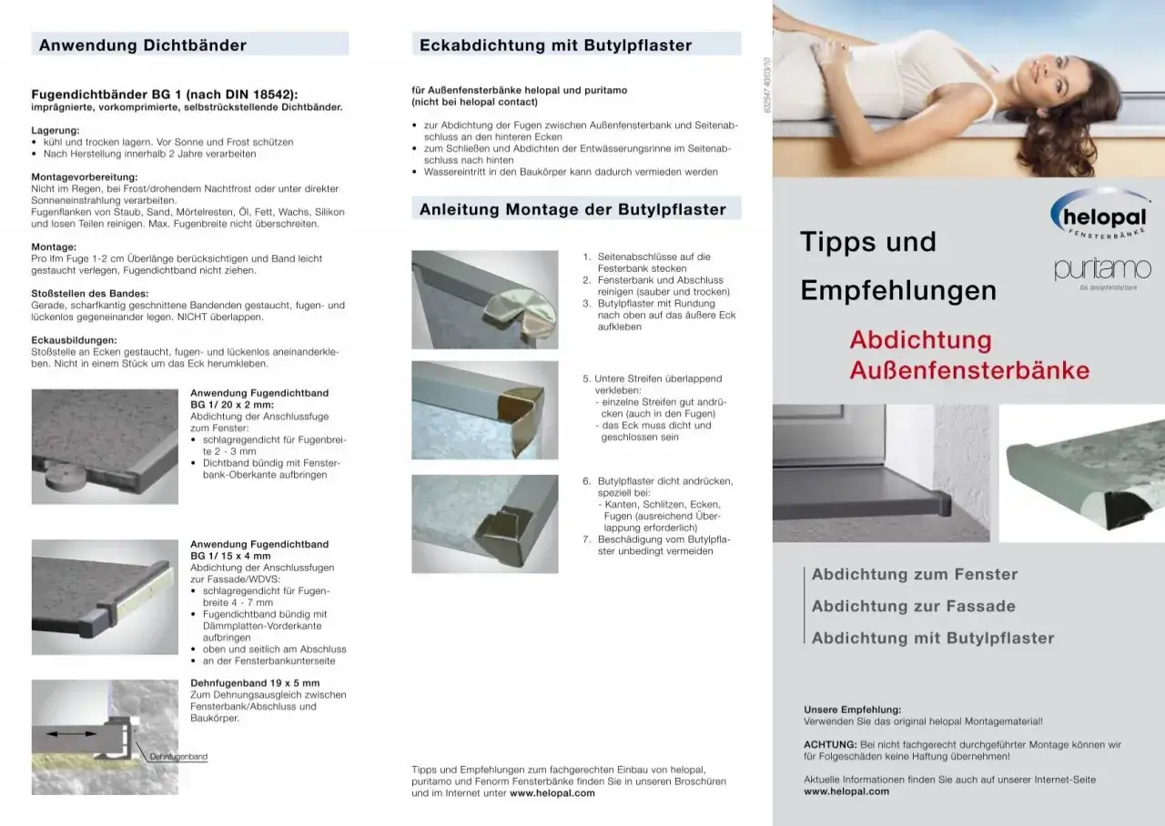 Abdichtung von Außenfensterbänken mit Butylpflaster. So gelingt die Fensterbank abdichten perfekt.